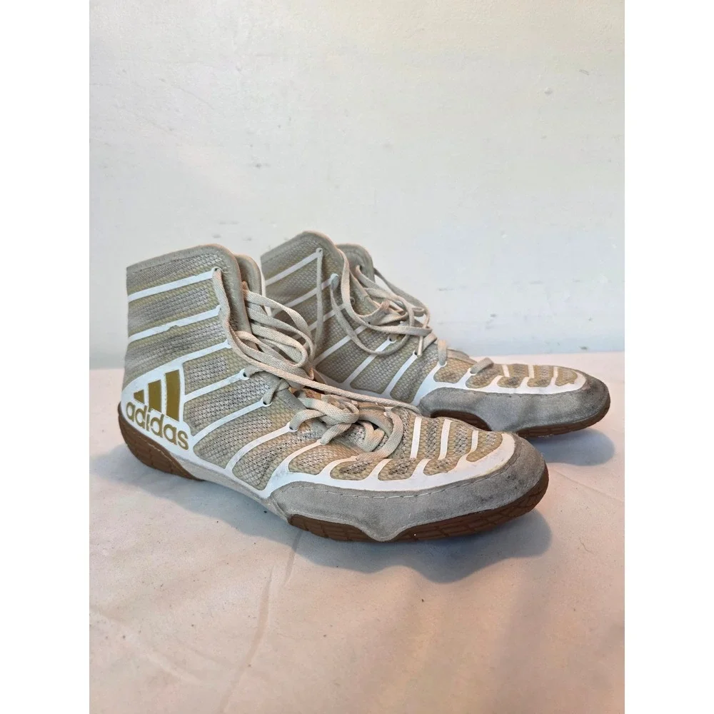 Adidas Adizero Varner Wrestling Shoes Mens 10 Cream White Gold DA9891